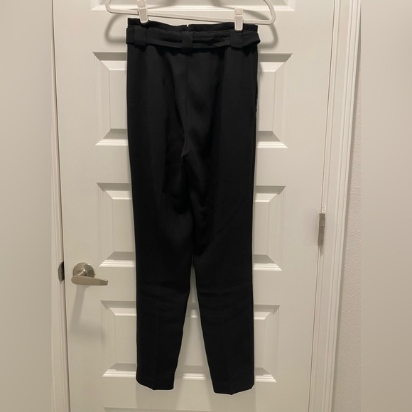 Black Express Paperbag High Rise Slim Pants Long 0 Ankle Office Business - Picture 2 of 8